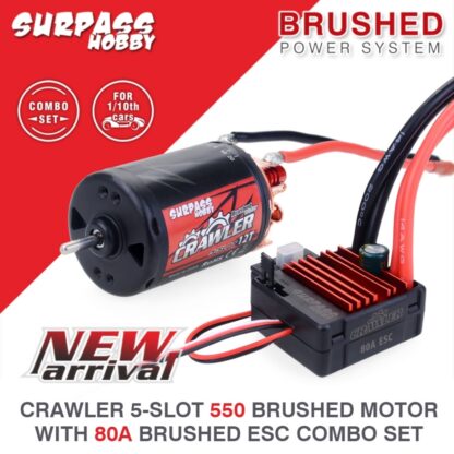 SURPASS 550 Brushed skewed armature 5 slot 12T 13400 RPM + ESC BRUSH 80A for Crawler - Image 4