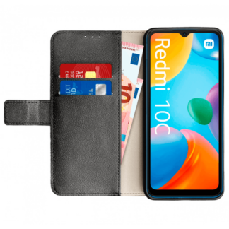 Just in Case Pu-Leder Book Hülle Schwarz Xiaomi Redmi 10C