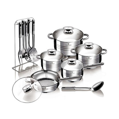 17-teiliges Topfset Edelstahl + Kochbesteck Gourmet Line