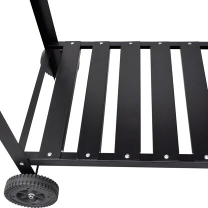 BBQ Grill Säulengrill Standgrill Kohlegrill Barbeque mit 2 Rädern - Image 3