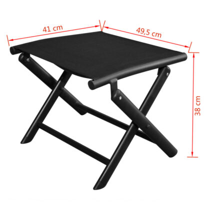 Klappbarer Fußhocker Schwarz Aluminium und Textilene - Image 6