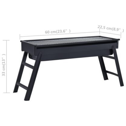 Tragbarer Camping-Grill Stahl 60×22,5×33 cm - Image 7