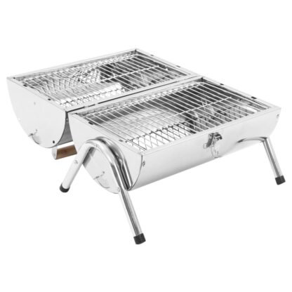 Tragbarer Tisch-Holzkohlegrill Edelstahl Doppelrost - Image 3