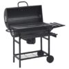 Grillwagen mit Rädern und Ablagen Schwarz Stahl 115x85x95 cm