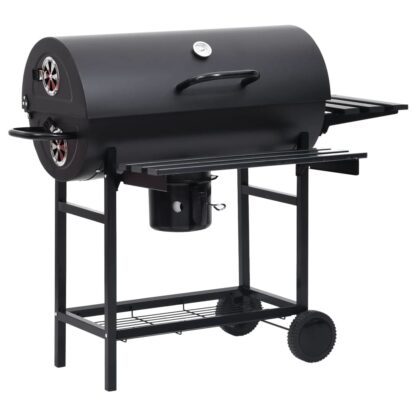 Grillwagen mit Rädern und Ablagen Schwarz Stahl 115x85x95 cm - Image 2