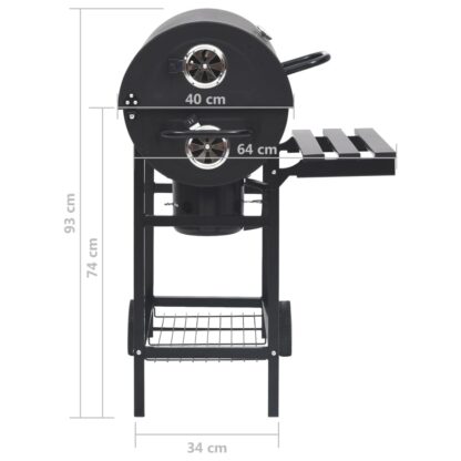 Grillwagen mit Rädern und Ablagen Schwarz Stahl 115x85x95 cm - Image 11