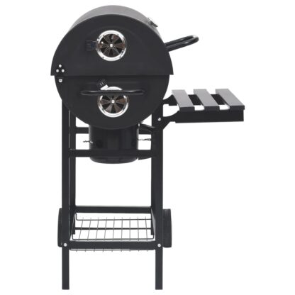 Grillwagen mit Rädern und Ablagen Schwarz Stahl 115x85x95 cm - Image 4