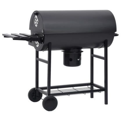 Grillwagen mit Rädern und Ablagen Schwarz Stahl 115x85x95 cm - Image 5