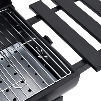 Grillwagen mit Rädern und Ablagen Schwarz Stahl 115x85x95 cm - Image 9