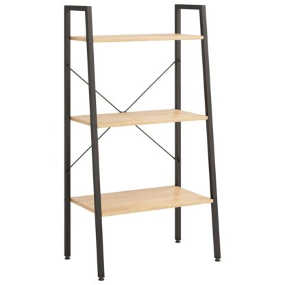 Standregal 3 Böden Hellbraun und Schwarz 56x35x108 cm - Image 2