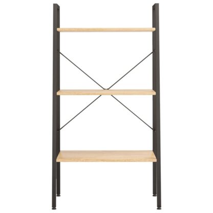 Standregal 3 Böden Hellbraun und Schwarz 56x35x108 cm - Image 3