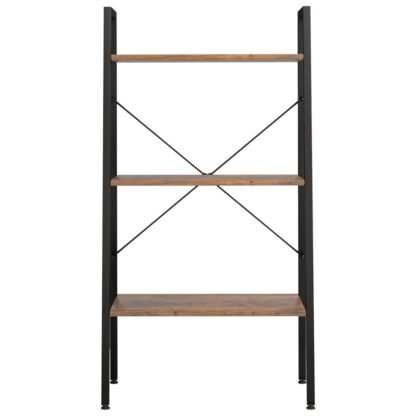 Standregal mit 3 Böden Dunkelbraun und Schwarz 56x35x108 cm - Image 3
