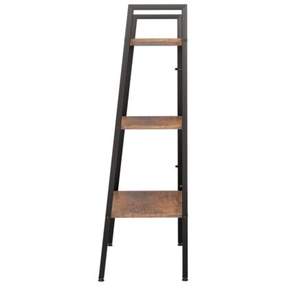 Standregal mit 3 Böden Dunkelbraun und Schwarz 56x35x108 cm - Image 4