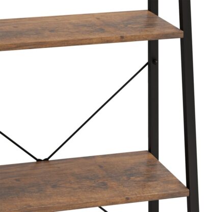 Standregal mit 3 Böden Dunkelbraun und Schwarz 56x35x108 cm - Image 6