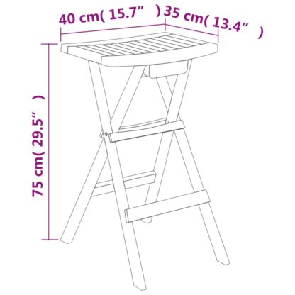 5-tlg. Bar-Set Klappbar Massivholz Teak - Image 8