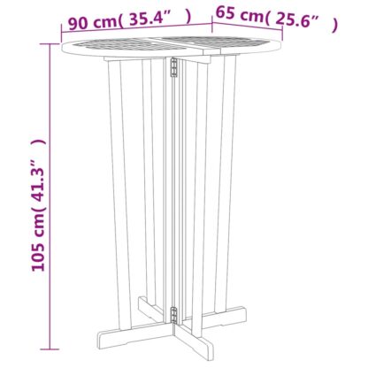 5-tlg. Bar-Set Klappbar Massivholz Teak - Image 9