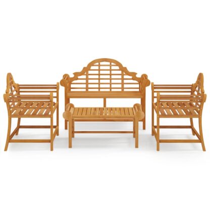 4-tlg. Garten-Lounge-Set Massivholz Teak - Image 2
