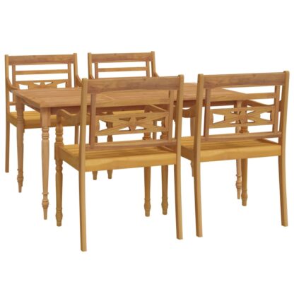 5-tlg. Garten-Essgruppe Massivholz Teak - Image 3