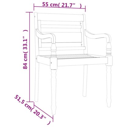5-tlg. Garten-Essgruppe Massivholz Teak - Image 6