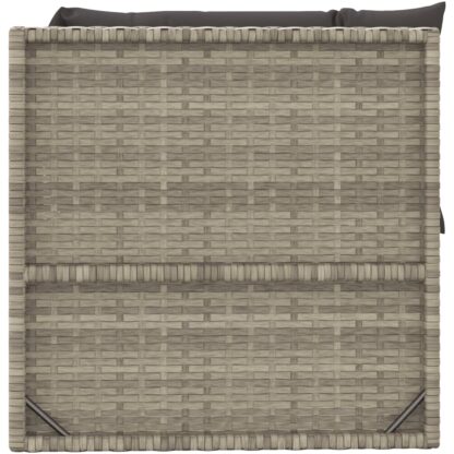 4-tlg. Garten-Lounge-Set mit Kissen Grau Poly Rattan - Image 5
