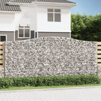 Gabione mit Hochbogen 400x30x180/200 cm Verzinktes Eisen