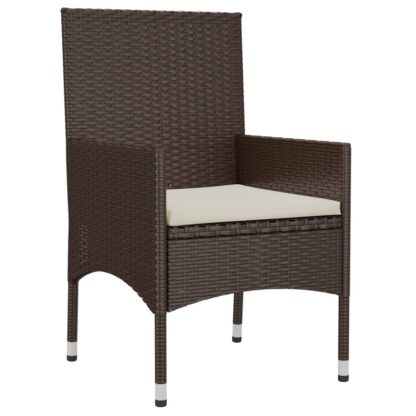 4-tlg. Garten-Lounge-Set mit Kissen Braun Poly Rattan - Image 7