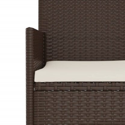 4-tlg. Garten-Lounge-Set mit Kissen Braun Poly Rattan - Image 9
