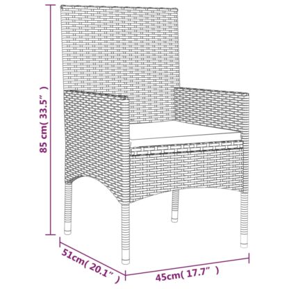 4-tlg. Garten-Lounge-Set mit Kissen Braun Poly Rattan - Image 11