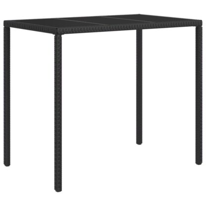 4-tlg. Garten-Lounge-Set mit Kissen Schwarz Poly Rattan - Image 4