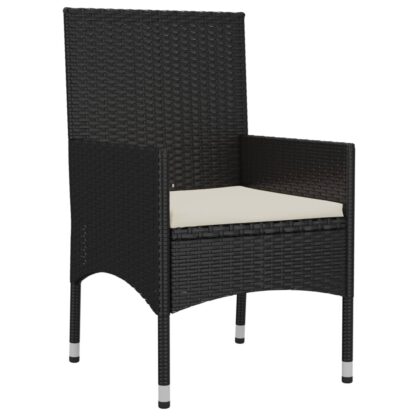 4-tlg. Garten-Lounge-Set mit Kissen Schwarz Poly Rattan - Image 7