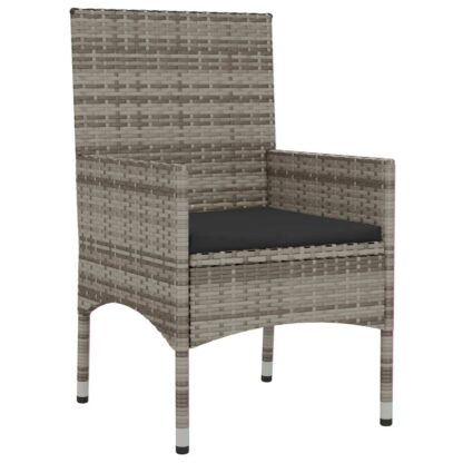 4-tlg. Garten-Lounge-Set mit Kissen Grau Poly Rattan - Image 7