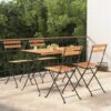 5-tlg. Bistro-Set Klappbar Massivholz Akazie und Stahl