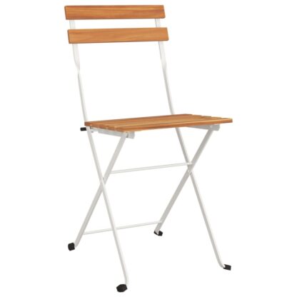 5-tlg. Bistro-Set Klappbar Massivholz Akazie und Stahl - Image 5