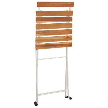 5-tlg. Bistro-Set Klappbar Massivholz Akazie und Stahl - Image 6