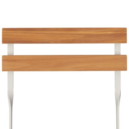 5-tlg. Bistro-Set Klappbar Massivholz Akazie und Stahl - Image 7
