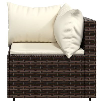 4-tlg. Garten-Lounge-Set mit Kissen Braun Poly Rattan - Image 5