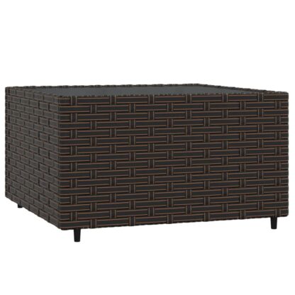 4-tlg. Garten-Lounge-Set mit Kissen Braun Poly Rattan - Image 8