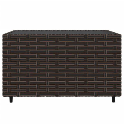 4-tlg. Garten-Lounge-Set mit Kissen Braun Poly Rattan - Image 9