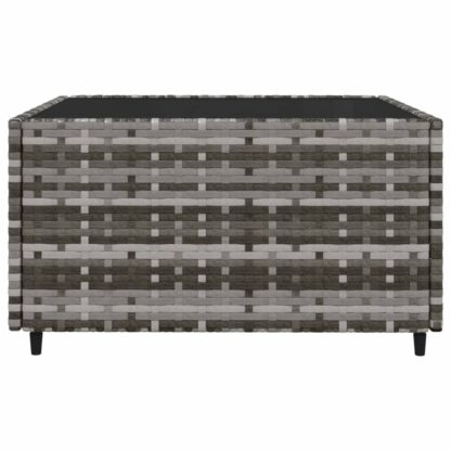 4-tlg. Garten-Lounge-Set mit Kissen Grau Poly Rattan - Image 9