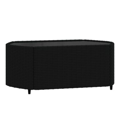4-tlg. Garten-Lounge-Set mit Kissen Schwarz Poly Rattan - Image 7