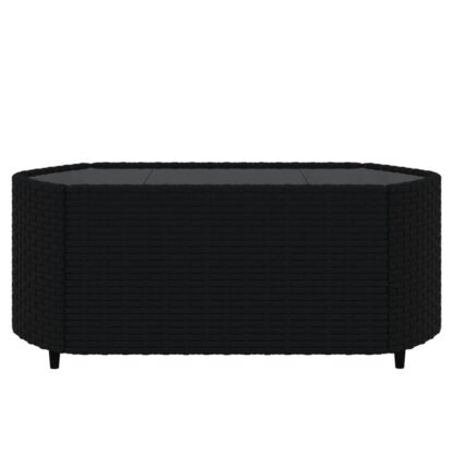4-tlg. Garten-Lounge-Set mit Kissen Schwarz Poly Rattan - Image 8