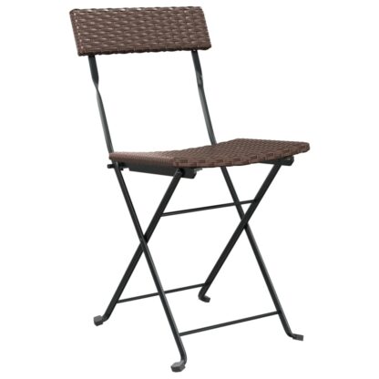 3-tlg. Bistro-Set Klappbar Braun Poly Rattan - Image 4
