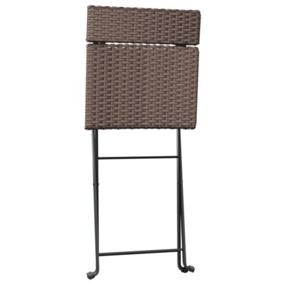 3-tlg. Bistro-Set Klappbar Braun Poly Rattan - Image 6