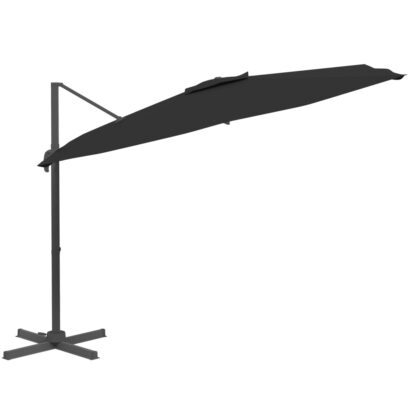 Ampelschirm mit Aluminium-Mast Schwarz 300x300 cm - Image 3