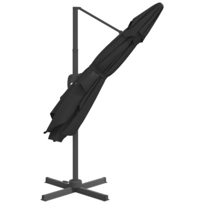 Ampelschirm mit Aluminium-Mast Schwarz 300x300 cm - Image 5