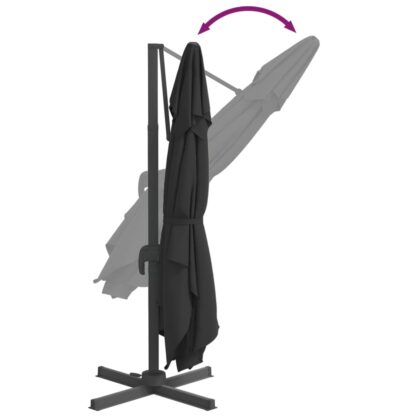 Ampelschirm mit Aluminium-Mast Schwarz 300x300 cm - Image 7