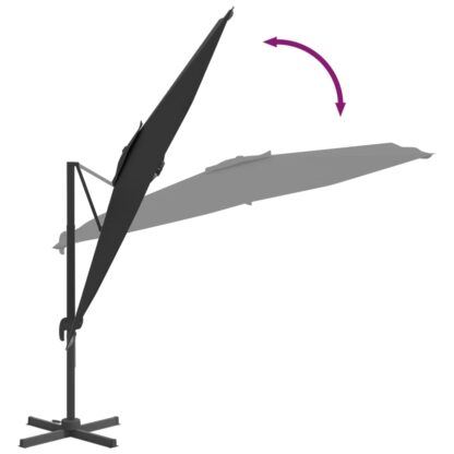 Ampelschirm mit Aluminium-Mast Schwarz 300x300 cm - Image 8