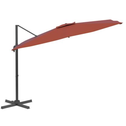 Ampelschirm mit Aluminium-Mast Terrakotta 400x300 cm - Image 3