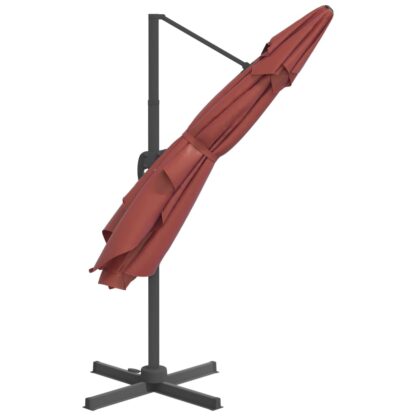 Ampelschirm mit Aluminium-Mast Terrakotta 400x300 cm - Image 5