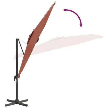 Ampelschirm mit Aluminium-Mast Terrakotta 400x300 cm - Image 8
